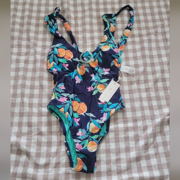 Vibrant Blue and Orange One Piece - Picture 1 of 4